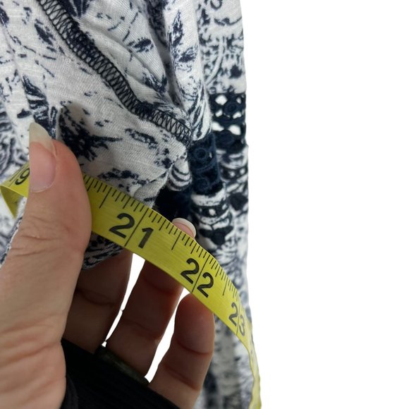 Sundance Liliane Blue White Floral Long Sleeve Crochet Lace Top Small - Picture 7 of 7